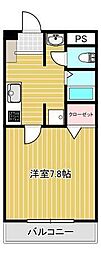 メゾン・ドゥ・ボヌール 1Kの間取図画像