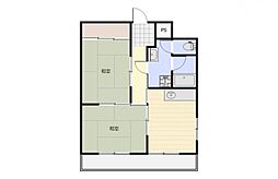 東讃ハイツ 2DKの間取図画像