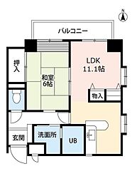 アーバンステイツ上福岡 1LDKの間取図画像