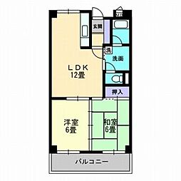 ノースポイントハイツ 2LDKの間取図画像