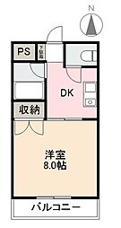 リビエール春日 1Kの間取図画像