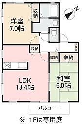 フォブール・ド・プロヴァンスA 2LDKの間取図画像