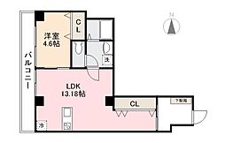 calme 1LDKの間取図画像