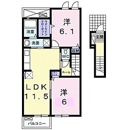ラ・ルーチェ 2LDKの間取図画像