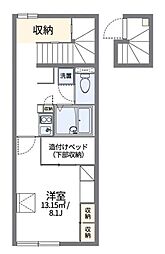 レオパレスサルウェイ三条 1Kの間取図画像