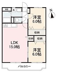 ファミーユ・レインボー 2LDKの間取図画像