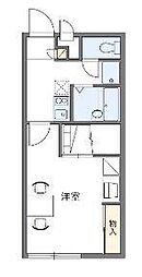 レオパレスLadyGrey 1Kの間取図画像