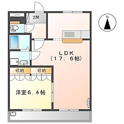 ステイブル円座2 1LDKの間取図画像