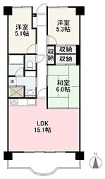 プレジールマンション11 3LDKの間取図画像