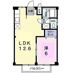 シティハイツ四軒家 1LDKの間取図画像