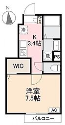 Haimish 1Kの間取図画像