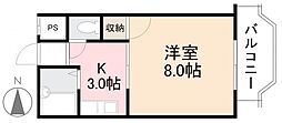 グリーンヒル第2 1Kの間取図画像