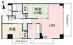 サンフラワー栗林 2LDKの間取図画像