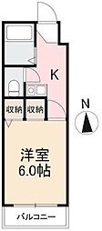 木村ハイツ 1Kの間取図画像