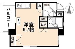 R-RESIDENCETAKAMATSU ワンルームの間取図画像