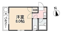キクイハイツ 1Kの間取図画像