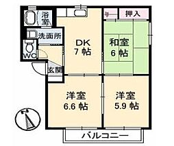 バリュージュ・ヤシマD 3DKの間取図画像