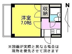 アベイユ福岡町パート1 1Kの間取図画像