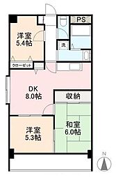 ディアコート茜 3DKの間取図画像