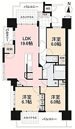 ロイヤルガーデン高松駅西オーシャンビュー弐番館 3LDKの間取図画像