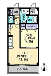 イクエーションスペース 1LDKの間取図画像