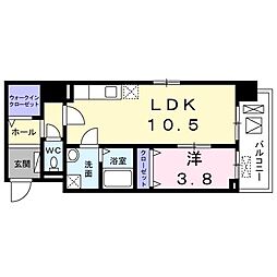 アルテミスコート 1LDKの間取図画像