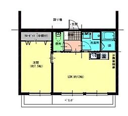 U-ビル 1LDKの間取図画像