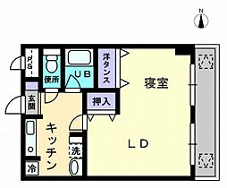 アルカディア西内町 1Kの間取図画像