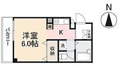 シュクレ藤塚 1Kの間取図画像