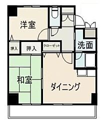 ウェルネス多賀町 2DKの間取図画像