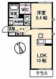 ShaMaison空港通りB 1LDKの間取図画像