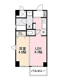 CORRIDOR西内町 1LDKの間取図画像