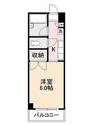 アイビータウン3 1Kの間取図画像