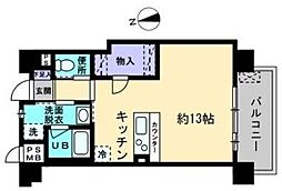 リヴェール ワンルームの間取図画像