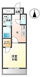 ラッフィナート 1Kの間取図画像