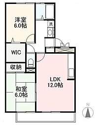 サンヒルズA 2LDKの間取図画像