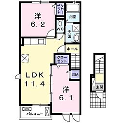 ラティナクレール 2LDKの間取図画像