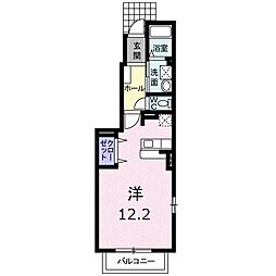 リバティハウスA ワンルームの間取図画像