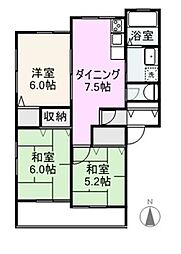 メゾン・グリーンピアA 3DKの間取図画像
