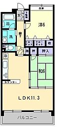 クレール2 2LDKの間取図画像