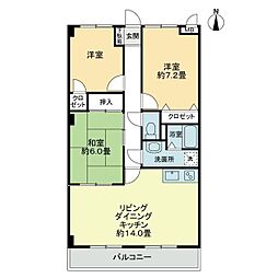 フィネス玉藻 3LDKの間取図画像