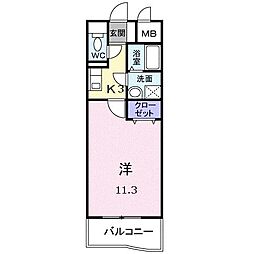 グランディールF 1Kの間取図画像