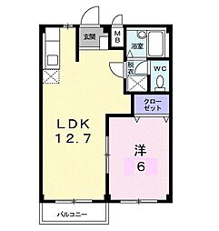 エルディム武下 1LDKの間取図画像