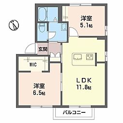 ガーデンパレスブローディア 2LDKの間取図画像
