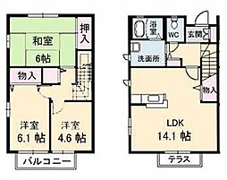 グリーンハイツ木太B 3LDKの間取図画像