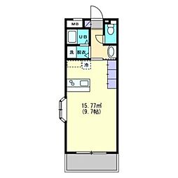 レジデンスM 1Kの間取図画像
