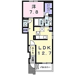 アンダンテイーストC 1LDKの間取図画像
