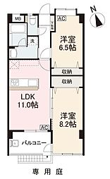 ビオトープ三条 2LDKの間取図画像