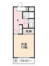 コーポジュネ3 1Kの間取図画像