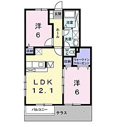 ラフィネ・メゾンC棟 2LDKの間取図画像